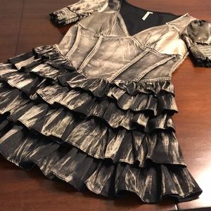 Stonewash 80’s Inspired Pleated Dress